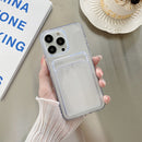 For iPhone 14 Pro Transparent Card Slot Shockproof TPU Phone Case