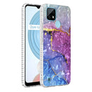 For Realme C21 2.0mm Airbag Shockproof TPU Phone Case(Blue Purple Marble)
