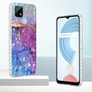 For Realme C21 2.0mm Airbag Shockproof TPU Phone Case(Blue Purple Marble)