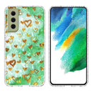 For Samsung Galaxy S21 FE 5G 2.0mm Airbag Shockproof TPU Phone Case(Gold Heart)