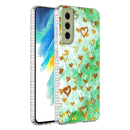 For Samsung Galaxy S21 FE 5G 2.0mm Airbag Shockproof TPU Phone Case(Gold Heart)