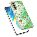 For Samsung Galaxy S21 FE 5G 2.0mm Airbag Shockproof TPU Phone Case(Gold Heart)