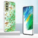 For Samsung Galaxy S21 FE 5G 2.0mm Airbag Shockproof TPU Phone Case(Gold Heart)