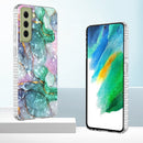 For Samsung Galaxy S21 FE 5G 2.0mm Airbag Shockproof TPU Phone Case(Ink Green Marble)