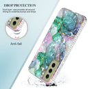 For Samsung Galaxy S21 FE 5G 2.0mm Airbag Shockproof TPU Phone Case(Ink Green Marble)
