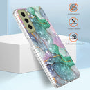 For Samsung Galaxy S21 FE 5G 2.0mm Airbag Shockproof TPU Phone Case(Ink Green Marble)