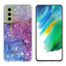For Samsung Galaxy S21 FE 5G 2.0mm Airbag Shockproof TPU Phone Case(Blue Purple Marble)