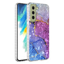 For Samsung Galaxy S21 FE 5G 2.0mm Airbag Shockproof TPU Phone Case(Blue Purple Marble)