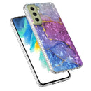 For Samsung Galaxy S21 FE 5G 2.0mm Airbag Shockproof TPU Phone Case(Blue Purple Marble)