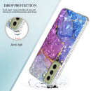 For Samsung Galaxy S21 FE 5G 2.0mm Airbag Shockproof TPU Phone Case(Blue Purple Marble)