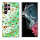 For Samsung Galaxy S22 Ultra 5G 2.0mm Airbag Shockproof TPU Phone Case(Gold Heart)