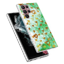 For Samsung Galaxy S22 Ultra 5G 2.0mm Airbag Shockproof TPU Phone Case(Gold Heart)
