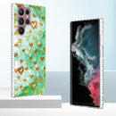 For Samsung Galaxy S22 Ultra 5G 2.0mm Airbag Shockproof TPU Phone Case(Gold Heart)