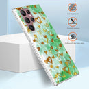 For Samsung Galaxy S22 Ultra 5G 2.0mm Airbag Shockproof TPU Phone Case(Gold Heart)