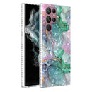 For Samsung Galaxy S22 Ultra 5G 2.0mm Airbag Shockproof TPU Phone Case(Ink Green Marble)