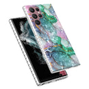 For Samsung Galaxy S22 Ultra 5G 2.0mm Airbag Shockproof TPU Phone Case(Ink Green Marble)