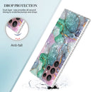 For Samsung Galaxy S22 Ultra 5G 2.0mm Airbag Shockproof TPU Phone Case(Ink Green Marble)