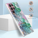 For Samsung Galaxy S22 Ultra 5G 2.0mm Airbag Shockproof TPU Phone Case(Ink Green Marble)