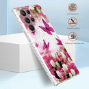 For Samsung Galaxy S22 Ultra 5G 2.0mm Airbag Shockproof TPU Phone Case(Dancing Butterflies)