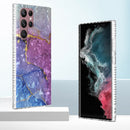 For Samsung Galaxy S22 Ultra 5G 2.0mm Airbag Shockproof TPU Phone Case(Blue Purple Marble)