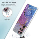For Samsung Galaxy S22 Ultra 5G 2.0mm Airbag Shockproof TPU Phone Case(Blue Purple Marble)