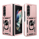 For Samsung Galaxy Z Fold4 Sliding Camera Cover TPU+PC Phone Case(Rose Gold)