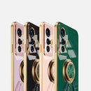 For vivo X70 Pro 6D Plating Astronaut Ring Kickstand Phone Case(Light Purple)