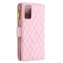 For Samsung Galaxy S20 FE / S20 FE 5G Diamond Lattice Zipper Wallet Leather Flip Phone Case(Pink)