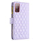 For Samsung Galaxy S20 FE / S20 FE 5G Diamond Lattice Zipper Wallet Leather Flip Phone Case(Purple)