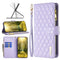 For Samsung Galaxy S20 FE / S20 FE 5G Diamond Lattice Zipper Wallet Leather Flip Phone Case(Purple)