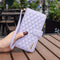 For Samsung Galaxy S20 FE / S20 FE 5G Diamond Lattice Zipper Wallet Leather Flip Phone Case(Purple)