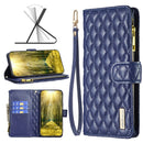 For Samsung Galaxy A71 4G Diamond Lattice Zipper Wallet Leather Flip Phone Case(Blue)