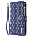 For Samsung Galaxy A71 4G Diamond Lattice Zipper Wallet Leather Flip Phone Case(Blue)