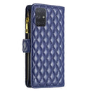 For Samsung Galaxy A71 4G Diamond Lattice Zipper Wallet Leather Flip Phone Case(Blue)
