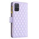 For Samsung Galaxy A71 4G Diamond Lattice Zipper Wallet Leather Flip Phone Case(Purple)
