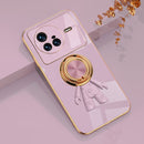 For vivo X80 6D Plating Astronaut Ring Kickstand Phone Case(Light Purple)