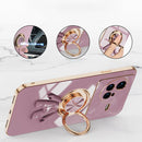 For vivo X80 6D Plating Astronaut Ring Kickstand Phone Case(Light Purple)