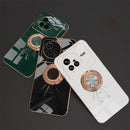For vivo X80 Pro 6D Plating Astronaut Ring Kickstand Phone Case(Light Pink)