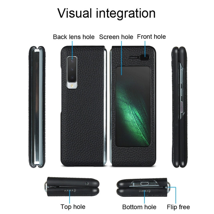 For Galaxy Fold / W2020 Shockproof Full Coverage Litchi Texture Leather Case with Card Slot(Red)