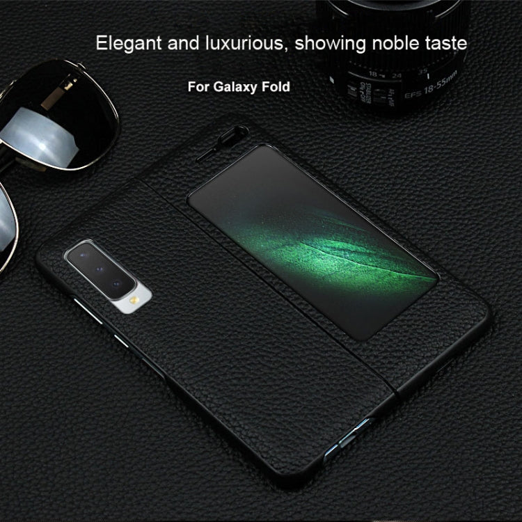 For Galaxy Fold / W2020 Shockproof Full Coverage Litchi Texture Leather Case with Card Slot(Red)