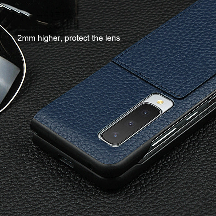 For Galaxy Fold / W2020 Shockproof Full Coverage Litchi Texture Leather Case with Card Slot(Red)