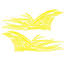 2 PCS/Set D-752 Lines Pattern Car Modified Decorative Sticker(Yellow)