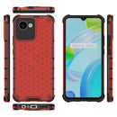 For OPPO Realme C30 Shockproof Honeycomb PC + TPU Protective Case(Red)