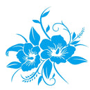 D-798 Flowers Bloom Pattern Car Modified Decorative Sticker(Blue)