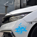 D-798 Flowers Bloom Pattern Car Modified Decorative Sticker(Blue)
