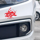 D-798 Flowers Bloom Pattern Car Modified Decorative Sticker(Red)