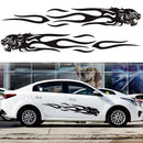 2 PCS/Set D-815 Flame Lion Pattern Car Modified Decorative Sticker(Black)