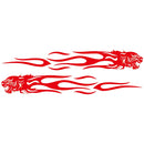2 PCS/Set D-815 Flame Lion Pattern Car Modified Decorative Sticker(Red)