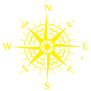 D-863 Compass Pattern Car Modified Decorative Sticker(Yellow)