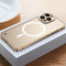 For iPhone 14 Pro Max Metal Frame Frosted PC Shockproof MagSafe Case (Gold)